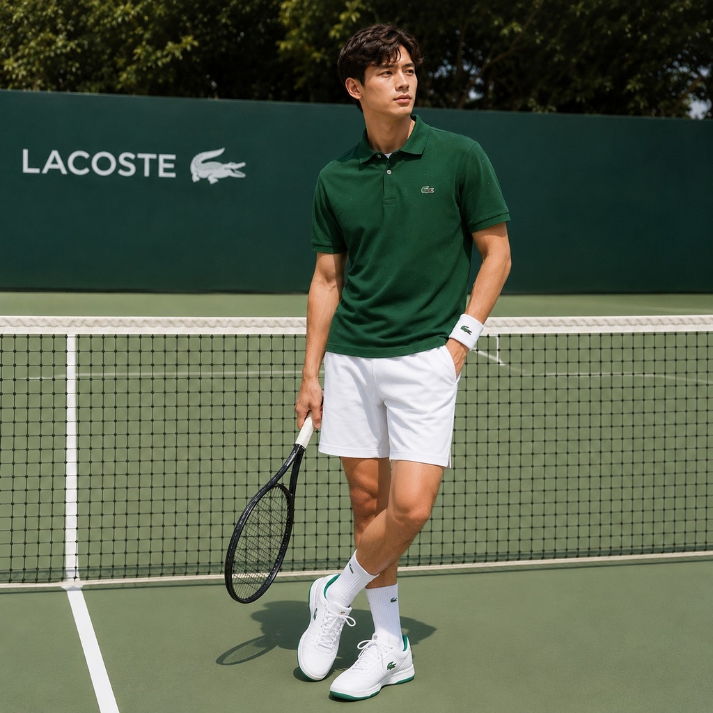 Áo Polo Lacoste Chính hãng - Dáng Cổ Điển Piqué Marl - Có đốm - Màu Xanh | JapanSport Ph5920-51-8IN