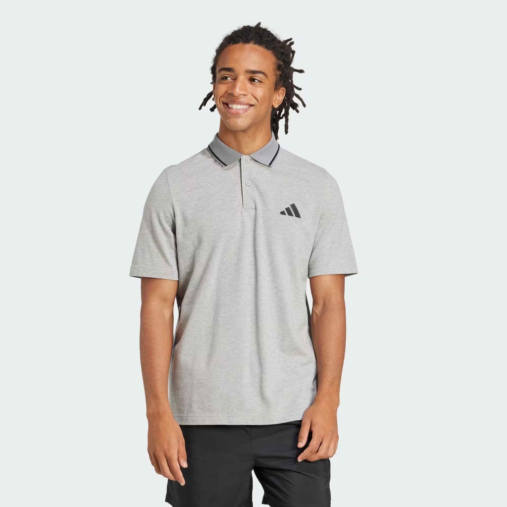 Áo Polo Adidas Nam Chính Hãng - Piqué Small Logo Essentials Polo Shirt - Màu Xám | JapanSport JE9022