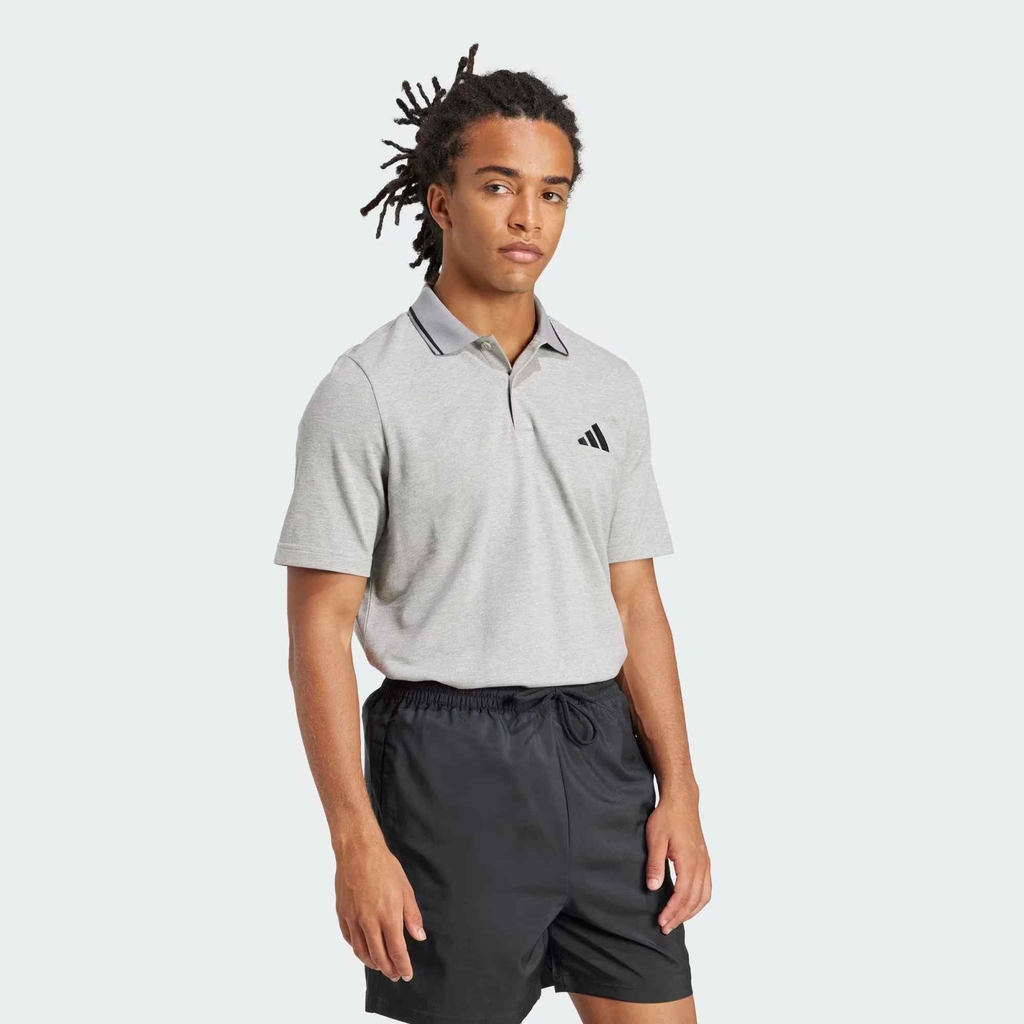 Áo Polo Adidas Nam Chính Hãng - Piqué Small Logo Essentials Polo Shirt - Màu Xám | JapanSport JE9022