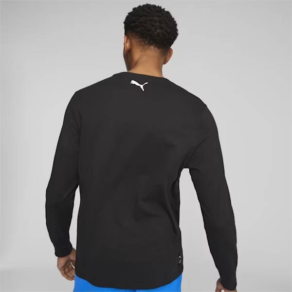 Áo Dài Tay Nam Chính Hãng - Men's Basketball Wear Blue Print Graphic Long Sleeve T-Shirt - Đen | JapanSport 622102-01