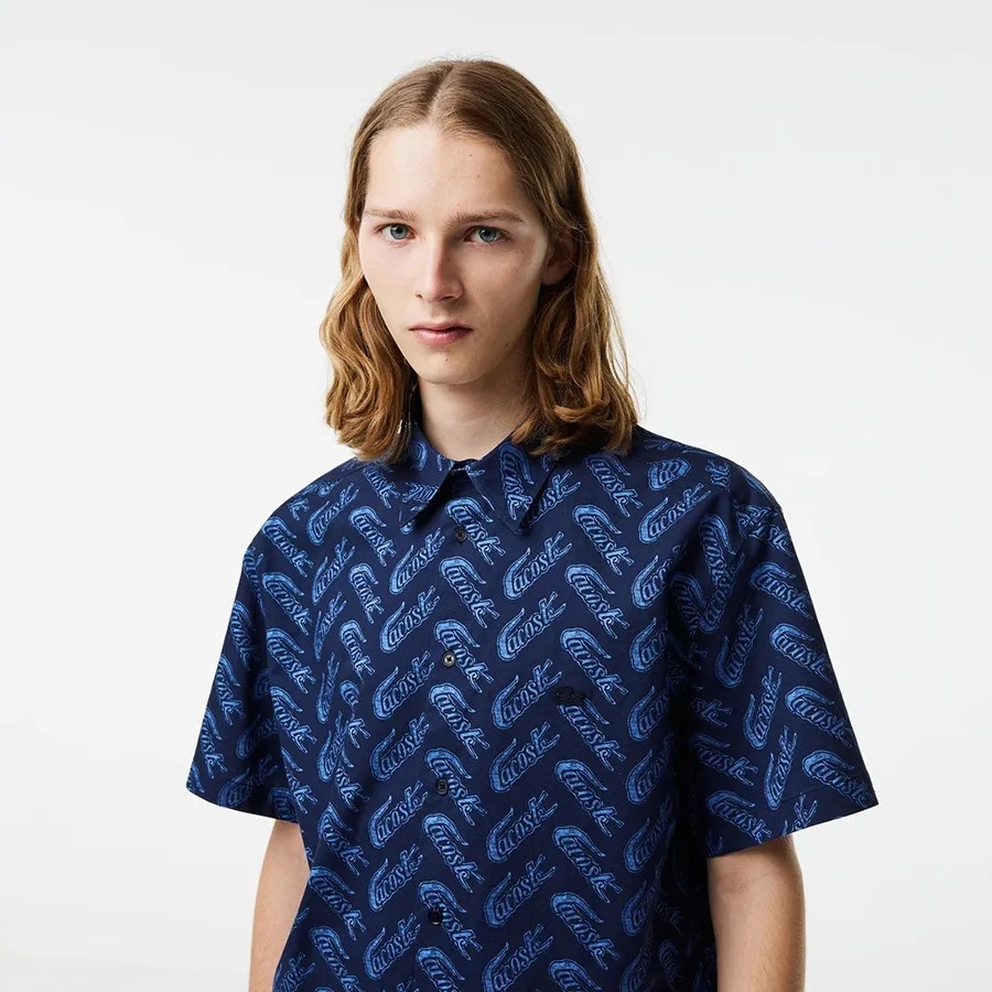 Áo Polo Lacoste Chính hãng - Short Sleeve Vintage Print Shirt - Màu Navy | JapanSport CH5793-51-F65