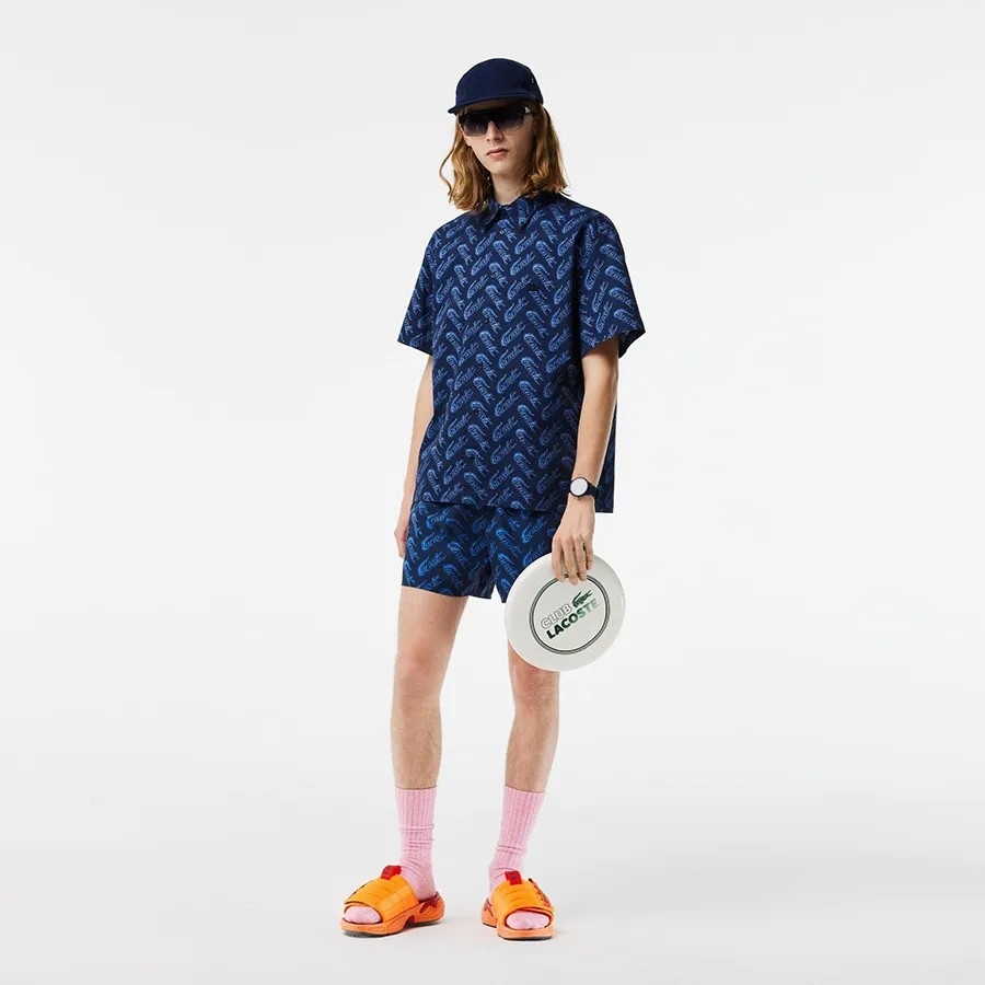 Áo Polo Lacoste Chính hãng - Short Sleeve Vintage Print Shirt - Màu Navy | JapanSport CH5793-51-F65