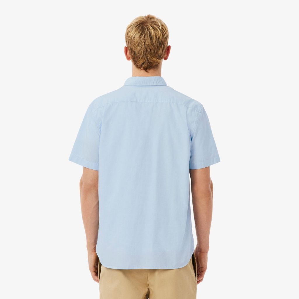 Áo Polo Lacoste Chính hãng - Gingham Fit Short-Sleeve Shirt - Màu Xanh | JapanSport CH5622-51-F6Z