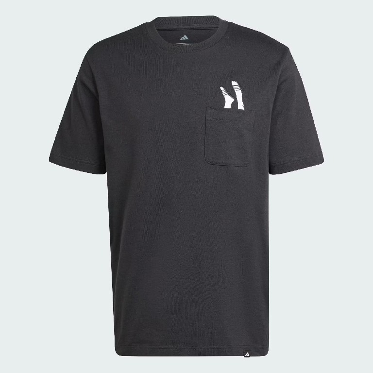 Áo Phông Adidas Nam Chính Hãng - Áo Thun Có Túi Lounge – Graphic Dép adidas - Màu Đen | JapanSport JC5283