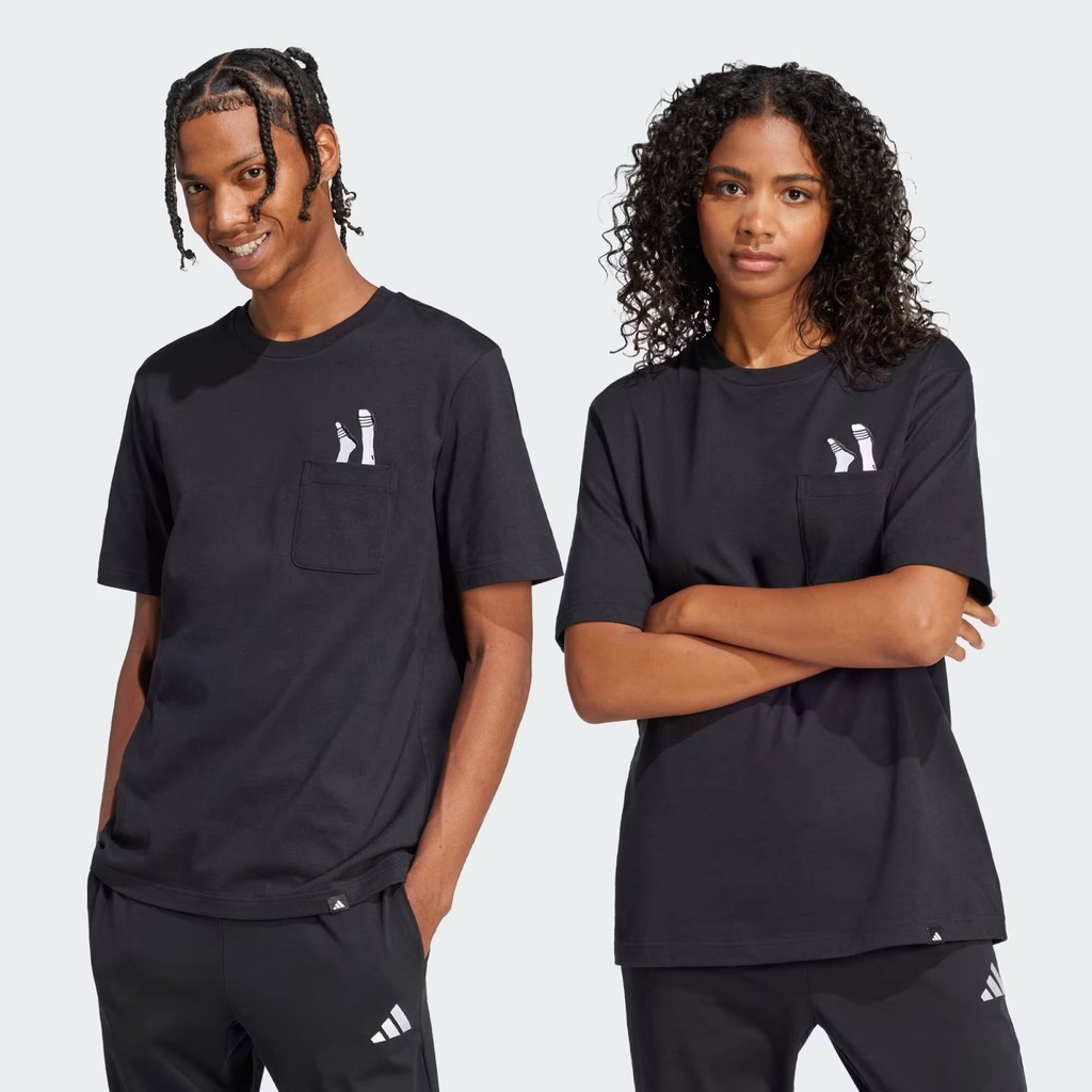 Áo Phông Adidas Nam Chính Hãng - Áo Thun Có Túi Lounge – Graphic Dép adidas - Màu Đen | JapanSport JC5283