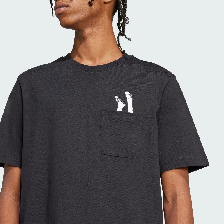 Áo Phông Adidas Nam Chính Hãng - Áo Thun Có Túi Lounge – Graphic Dép adidas - Màu Đen | JapanSport JC5283