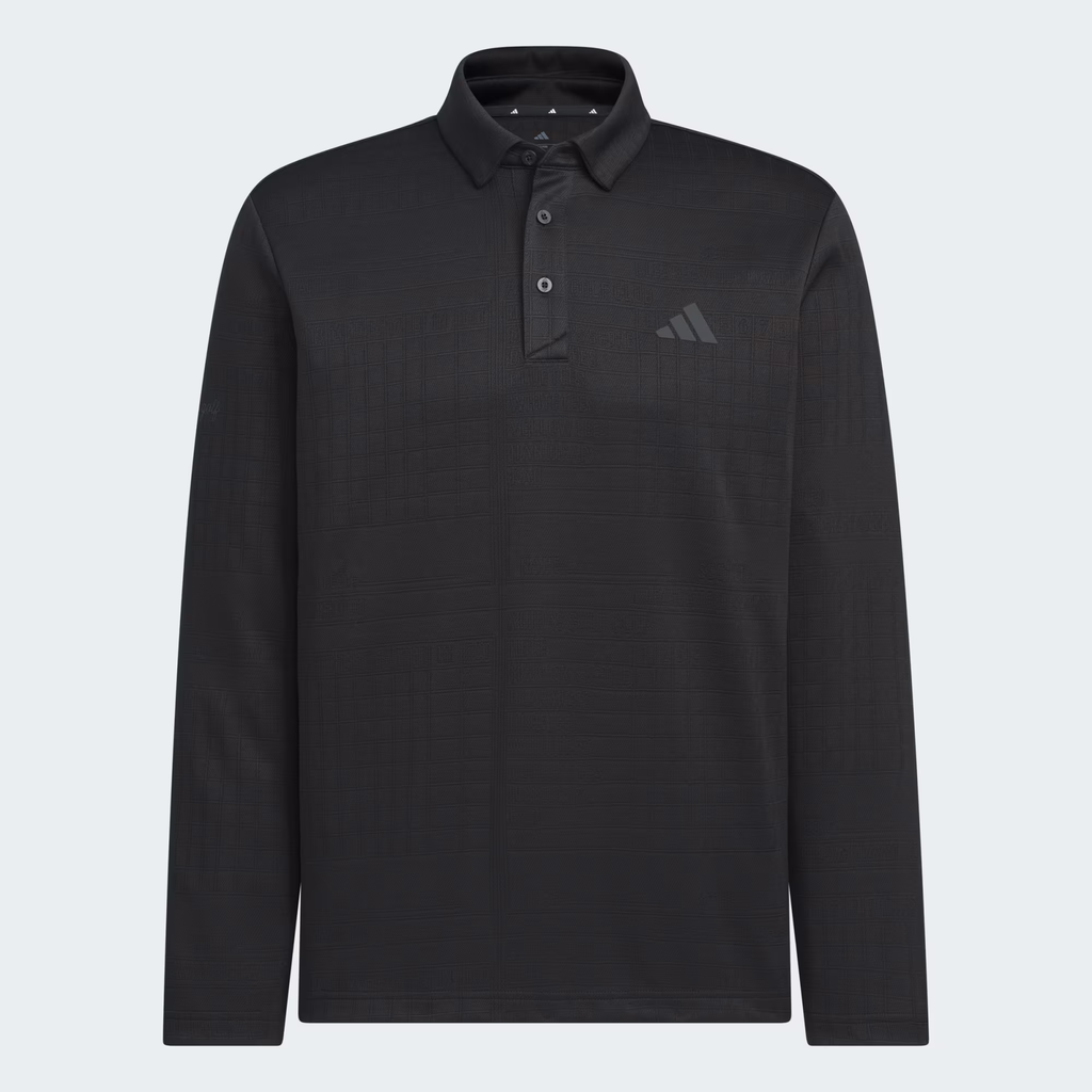 Áo Dài Tay Adidas Nam Chính Hãng - Monogram Long-Sleeve Polo Shirt - Màu Đen | JapanSport JN1232