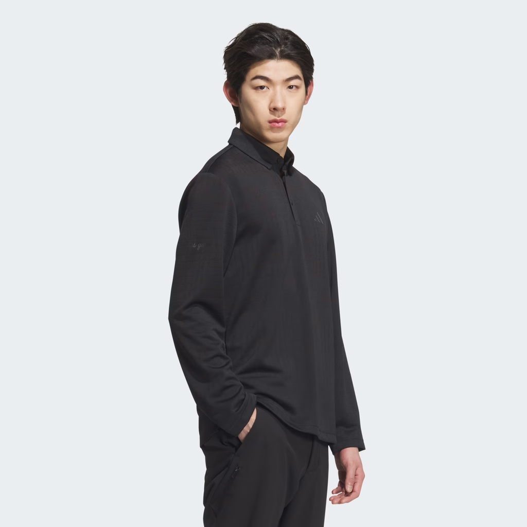 Áo Dài Tay Adidas Nam Chính Hãng - Monogram Long-Sleeve Polo Shirt - Màu Đen | JapanSport JN1232