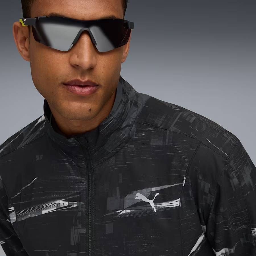 Áo Khoác Puma Chính Hãng - Running Velocity AOP Jacket Men's Running Wear Jersey - Màu Đen | JapanSport 528234-01