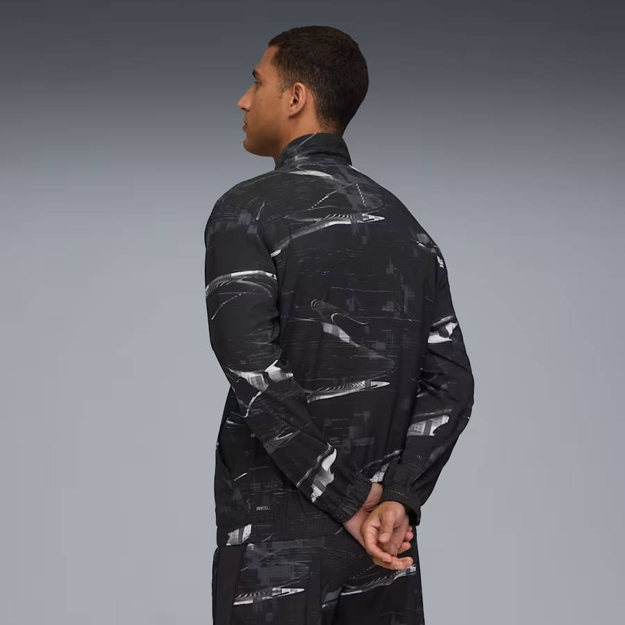 Áo Khoác Puma Chính Hãng - Running Velocity AOP Jacket Men's Running Wear Jersey - Màu Đen | JapanSport 528234-01