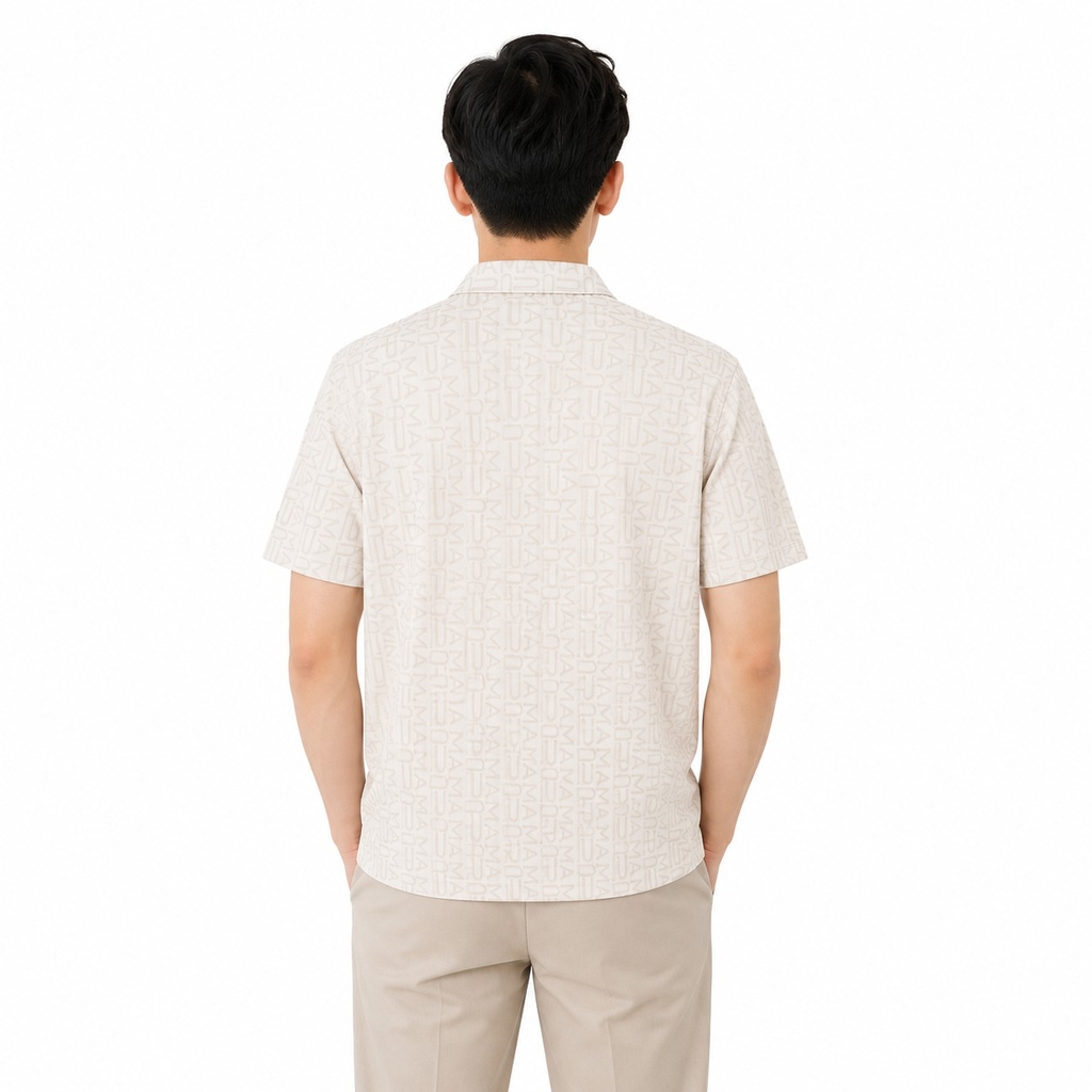 Áo Polo Puma Chính Hãng - Golf FOG Jacquard AOP Polo Shirt - Màu Be | JapanSport 633301-03