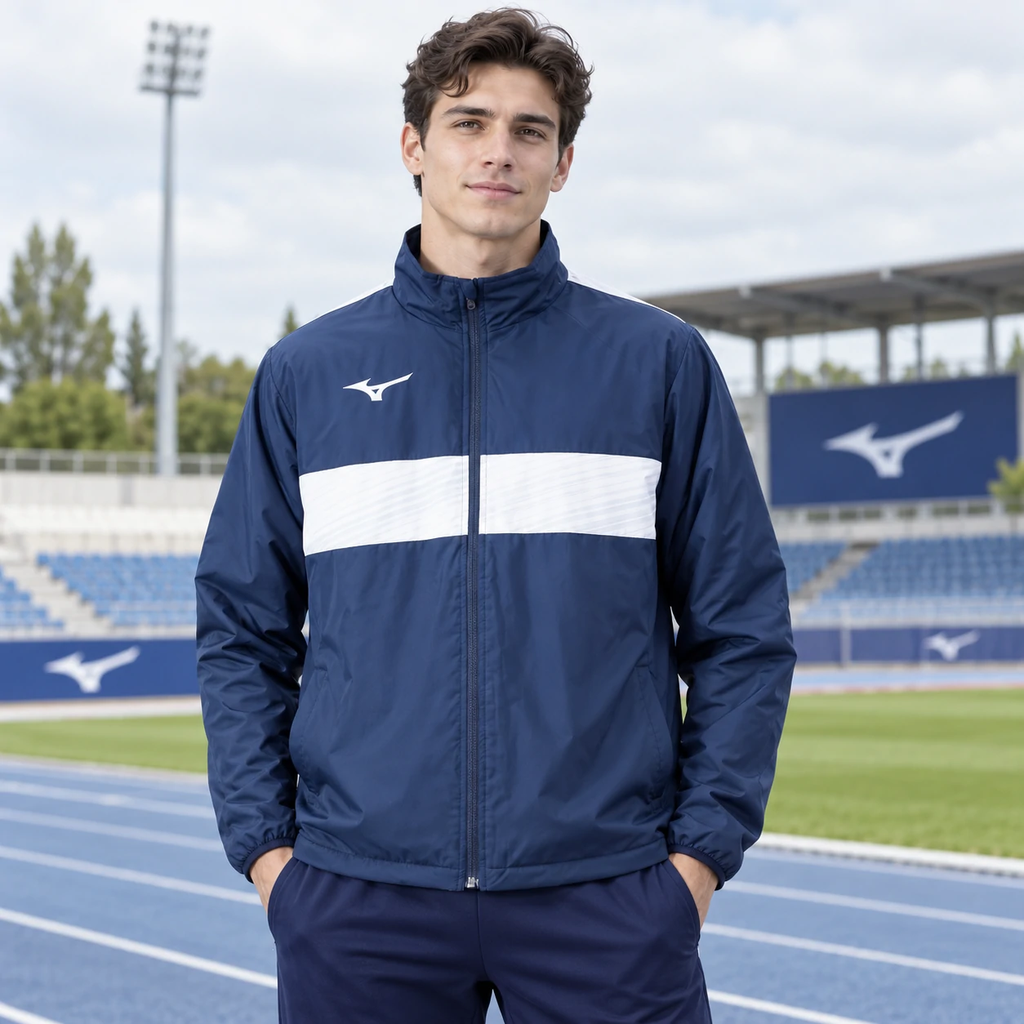 Áo Khoác Mizuno Chính Hãng - Soccer Wear TM Warmer Shirt - Màu Navy | JapanSport P2ME2590-14