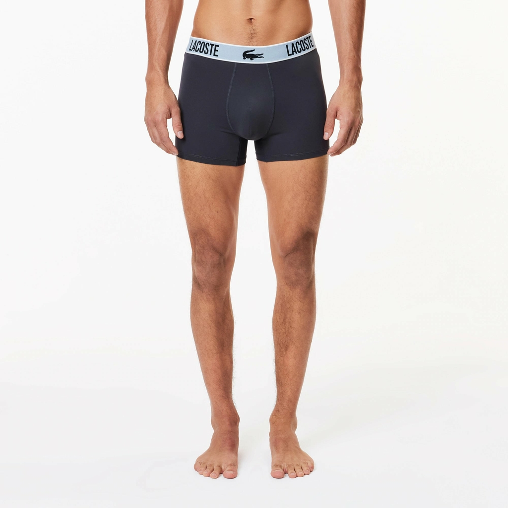 Quần Boxer Lacoste Chính hãng - 3-Pack Crocodile Print - Màu Đen/Xám/Trắng | JapanSport 5H5152-51-SHQ