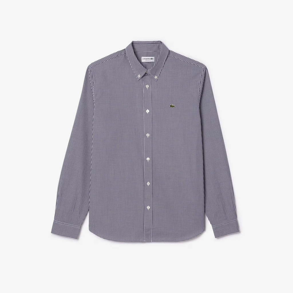 Áo Sơ Mi Lacoste Chính Hãng - Regular Fit Checked - Màu Ghi | JapanSport CH2932-51-522