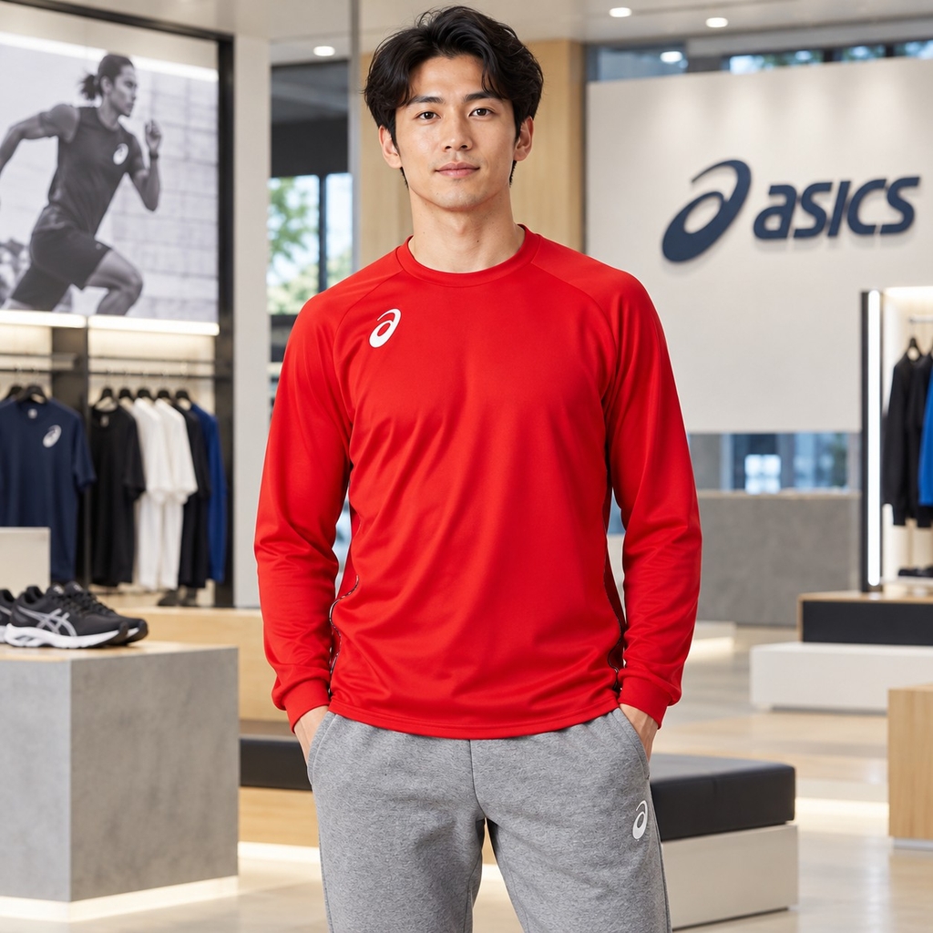 Áo Khoác Asics Chính Hãng - Soccer Team Long Sleeve Training Shirt - Màu Đỏ | JapanSport 2101A054-600
