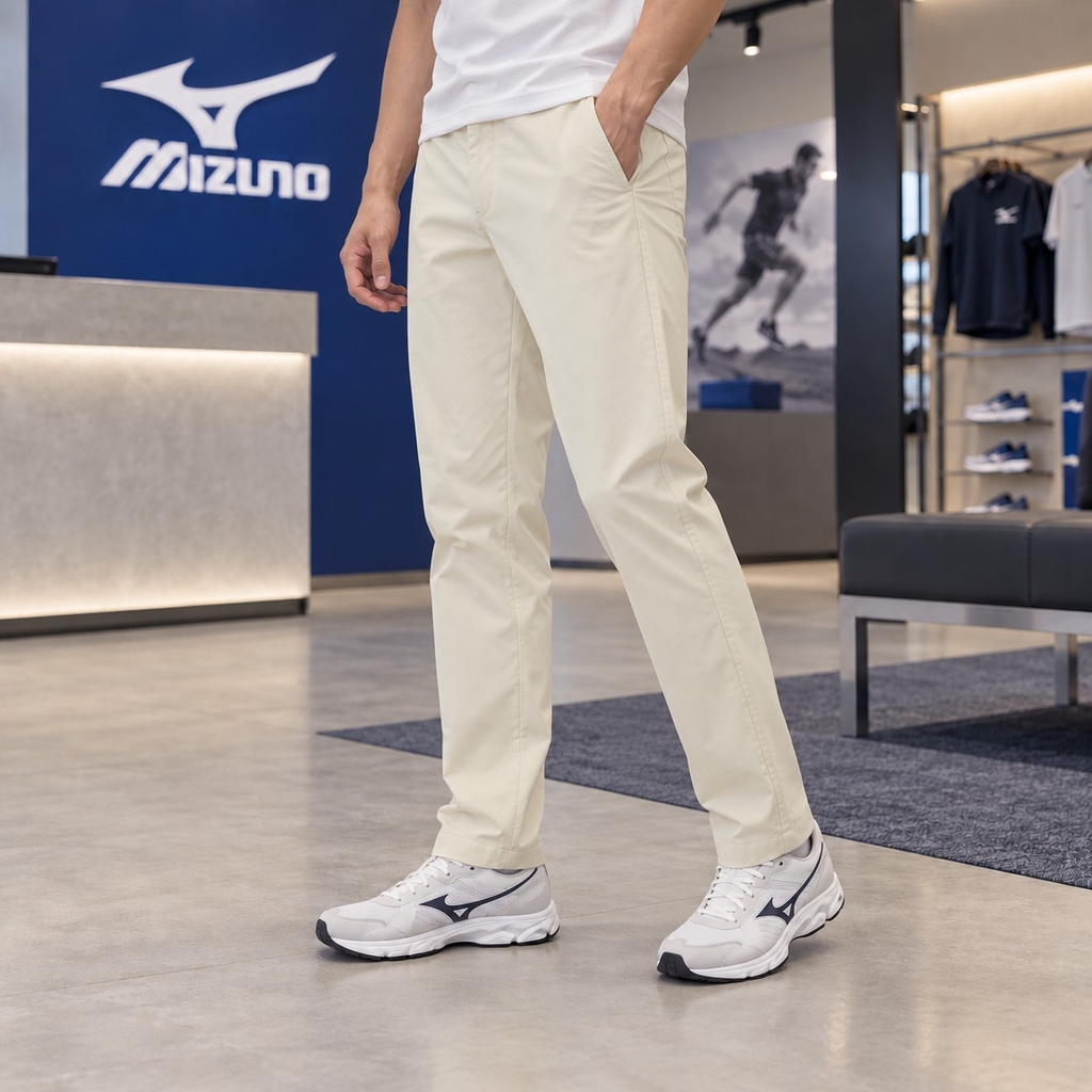 Quần Mizuno Nam Chính Hãng -  BUDDY Tech Shield Tapered Pants - Màu Cream White | JapanSport B2MFB51003