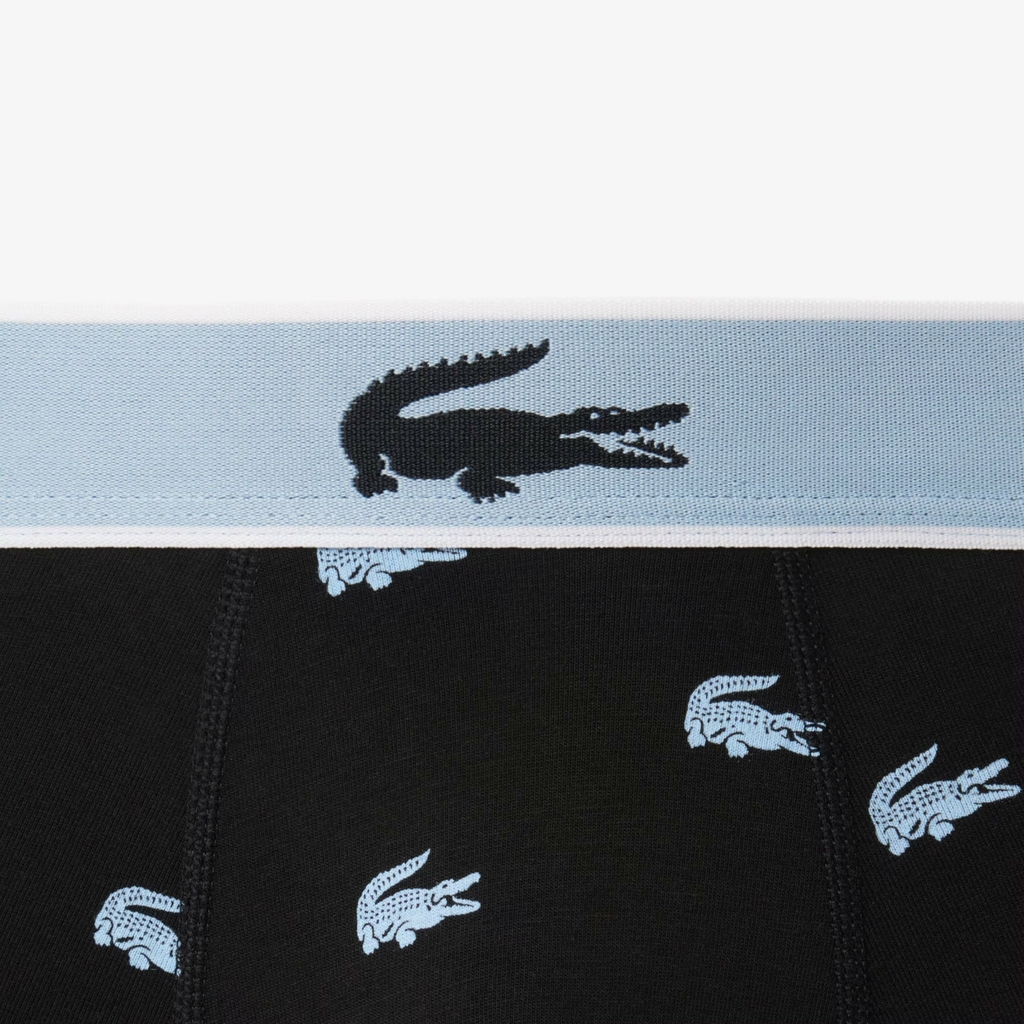 Quần Boxer Lacoste Chính hãng - 3-Pack Crocodile Print - Màu Đen/Xám/Trắng | JapanSport 5H5152-51-SHQ