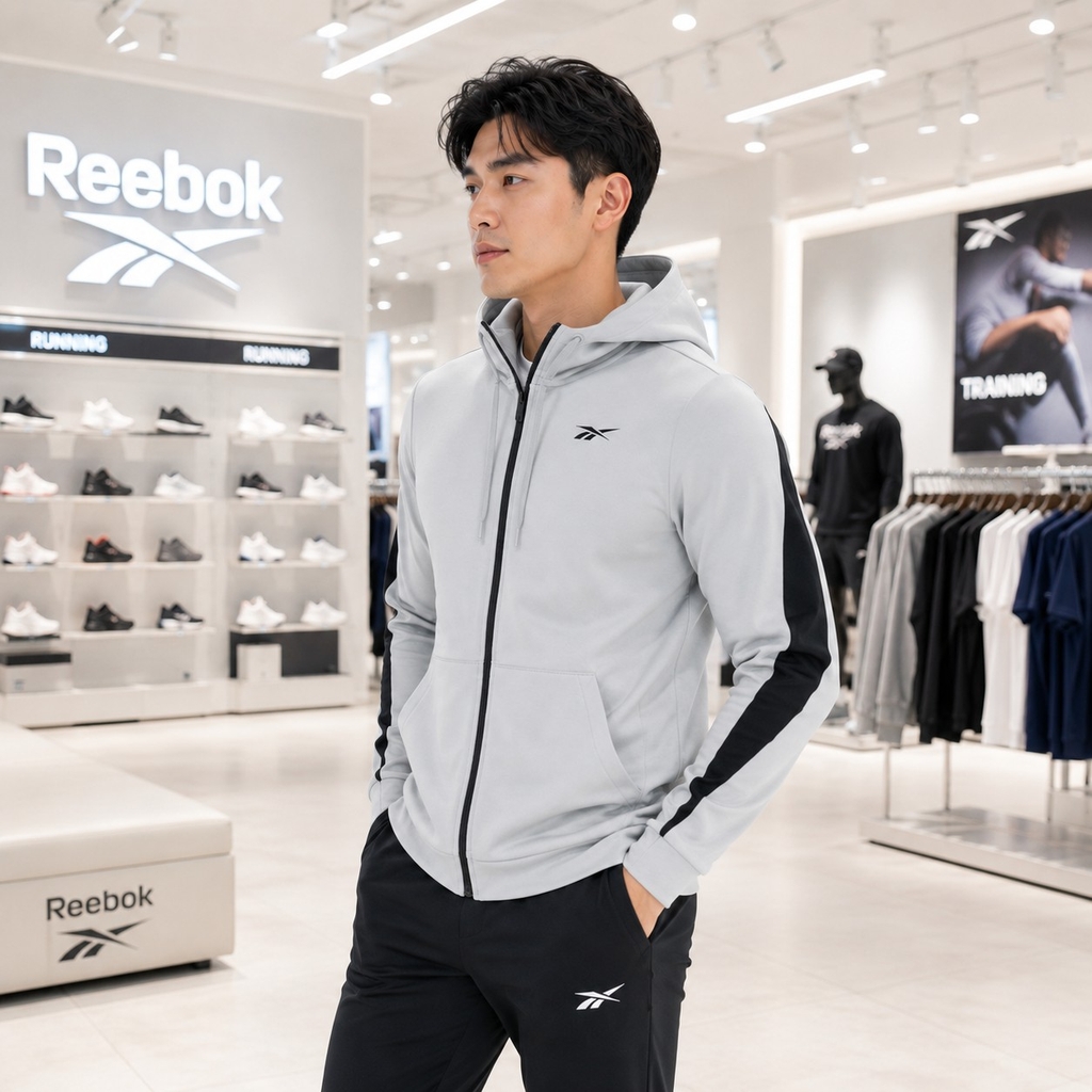 Áo Khoác Reebok Chính Hãng - SWEATSHIRT DreamBlend FZ Hoodie - Màu Xám | JapanSport H49870