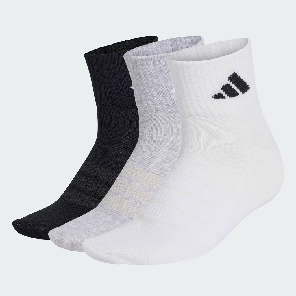 Set Tất Adidas Chính Hãng - BỘ 3 ĐÔI TẤT CỔ CHÂN THỂ THAO THIN&LIGHT -Màu Đen/Xám/Trắng | JapanSport KC9614
