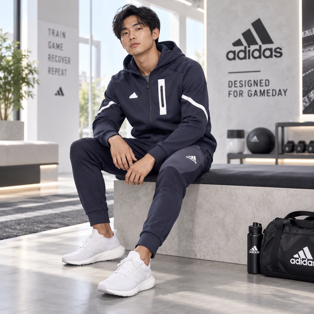 Bộ thể thao nam Adidas Chính Hãng - DESIGNED FOR GAMEDAY- Xanh/Đen | JapanSport IC8046 HE5039