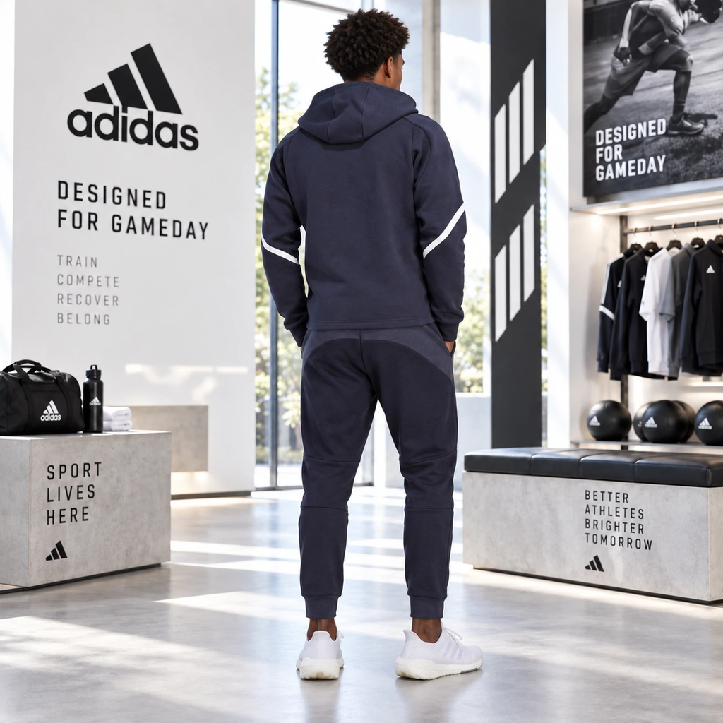 Bộ thể thao nam Adidas Chính Hãng - DESIGNED FOR GAMEDAY- Xanh/Đen | JapanSport IC8046 HE5039