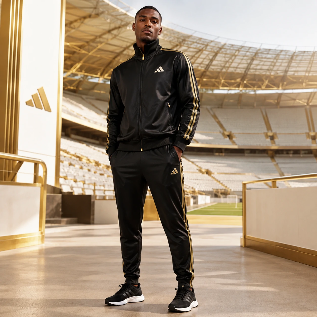 Bộ thể thao cao cấp  Adidas Chính hãng - Stadium Gold Track Suit - Màu đen | JapanSport KA1254 + KA1260