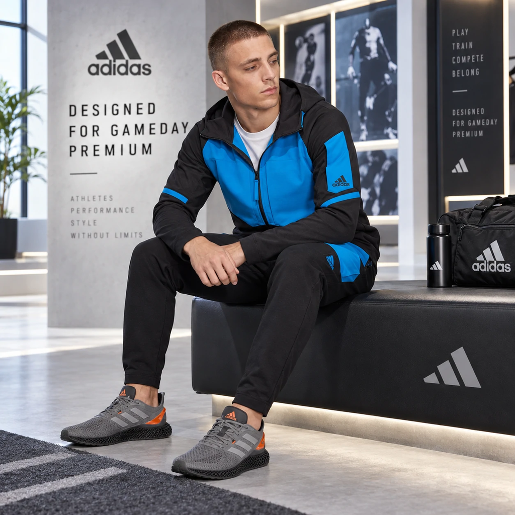 Bộ thể thao nam Adidas Chính Hãng - DESIGNED FOR GAMEDAY- Xanh/Đen | JapanSport HG5861+HG5863