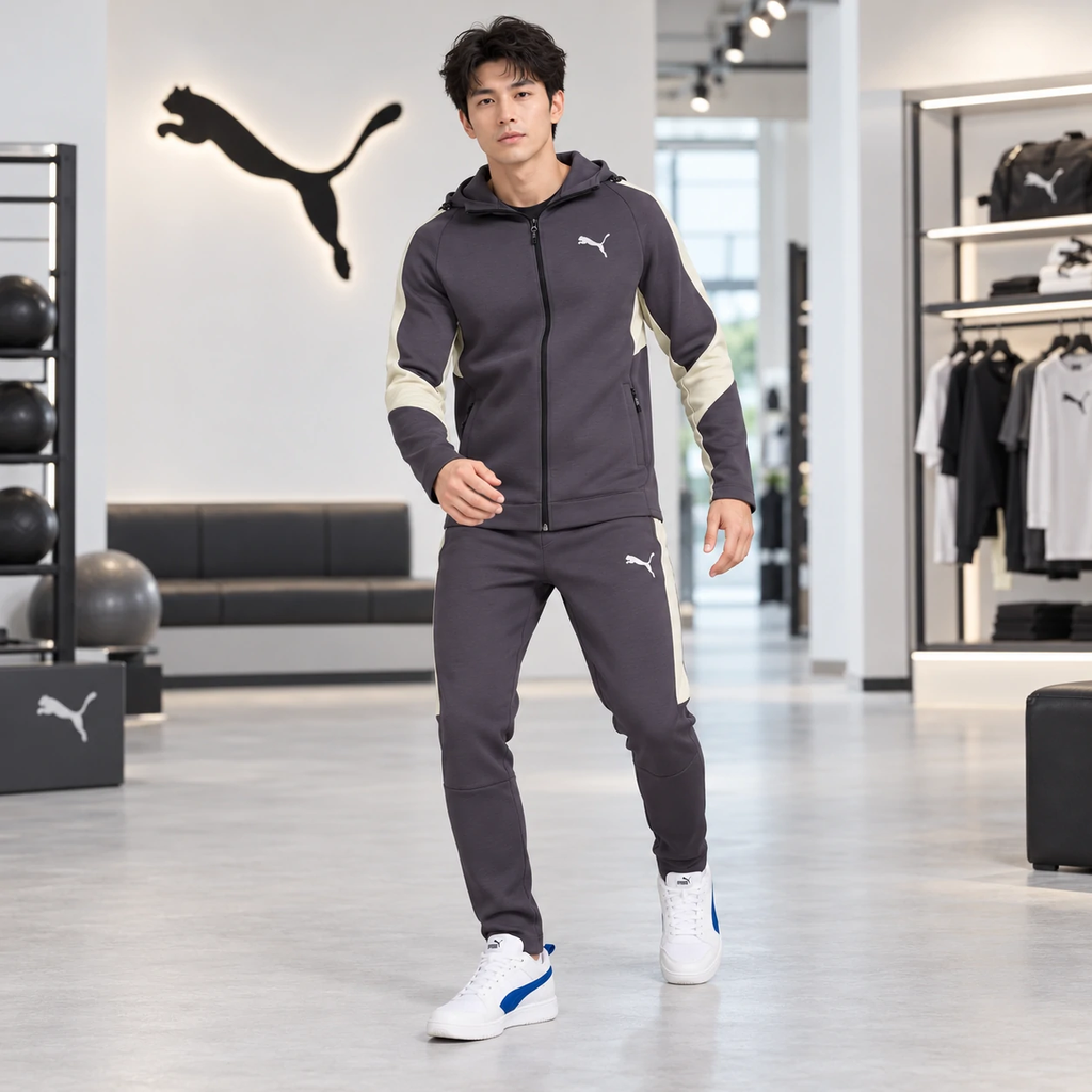 Bộ thể thao Puma Nam Chính Hãng - EVOSTRIPE - Màu xám | JapanSport 684110+684112-69