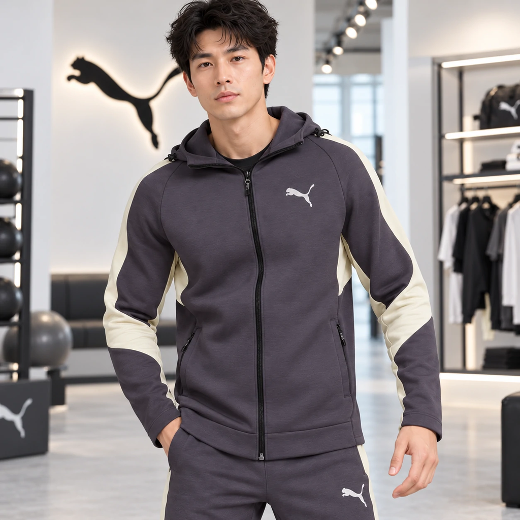 Bộ thể thao Puma Nam Chính Hãng - EVOSTRIPE - Màu xám | JapanSport 684110+684112-69