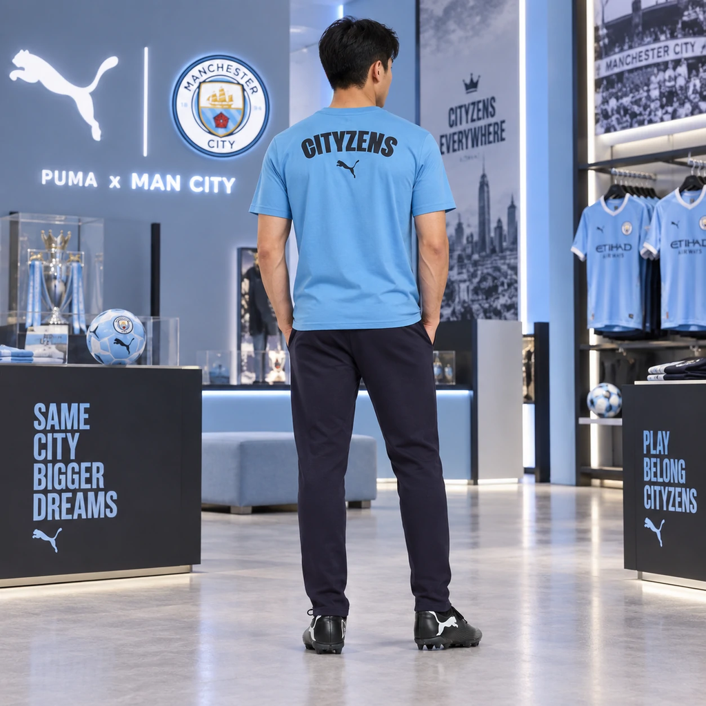 Bộ Thể Thao PUMA Nam Chính Hãng - Manchester City MCFC - Màu Xanh/navy | JapanSport 777569-31+777566-32