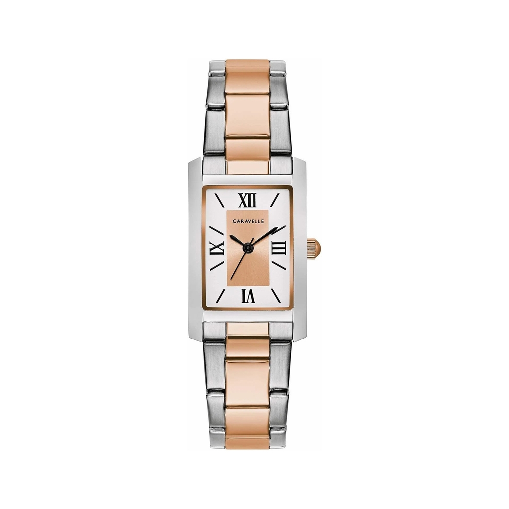 Đồng hồ Nữ Bulova chính hãng - Caravelle by Bulova Two-Tone Ladies Watch - Màu vàng hồng | Japansport 45L187
