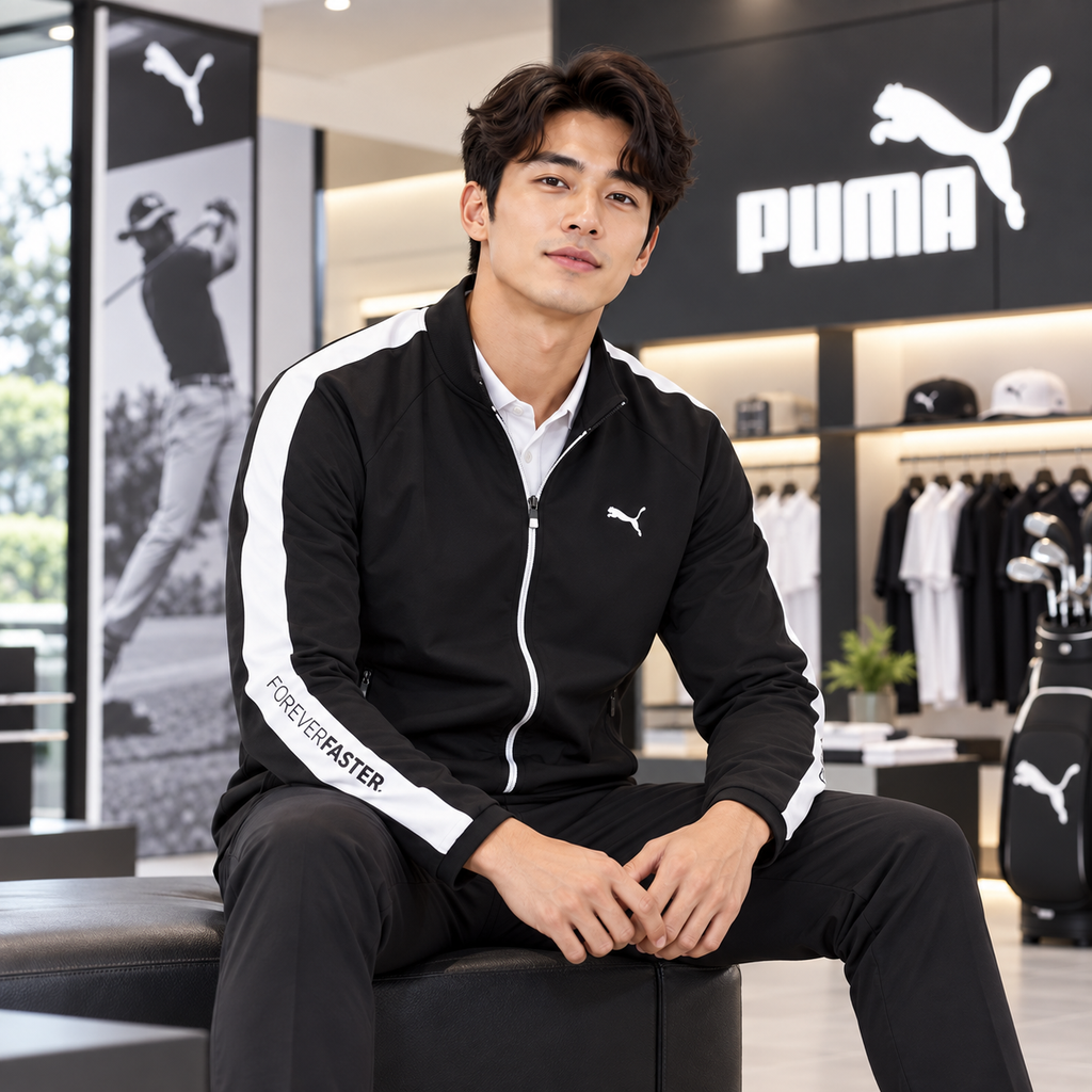 Áo Khoác Puma Chính Hãng -  PF Stretch Wind Mix FZ Jacket - Màu Đen  | JapanSport 630308-01