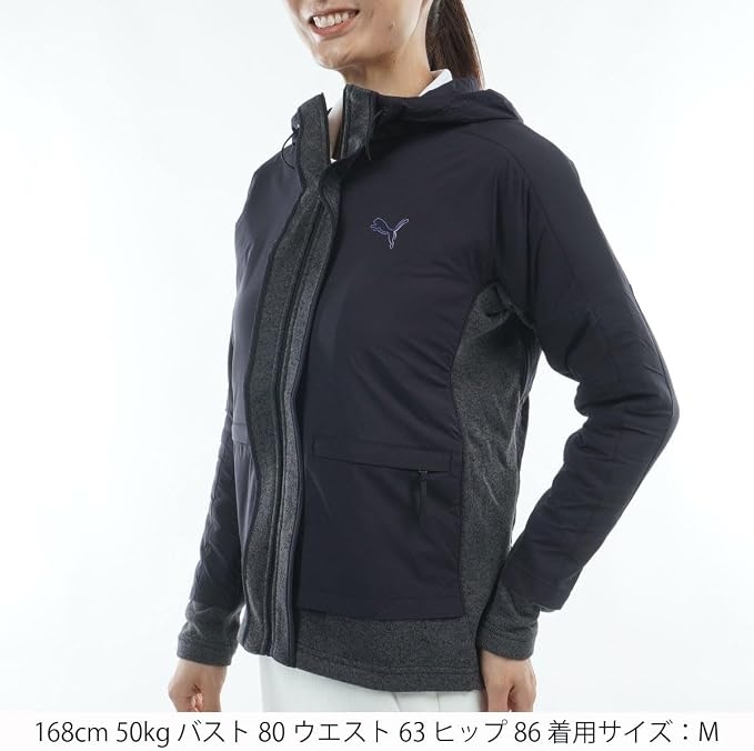 Áo Khoác Puma Chính Hãng - PUMA Golf Shadowcat Women’s Hybrid Hooded Jacket - Màu Xanh| JapanSport 635827-02
