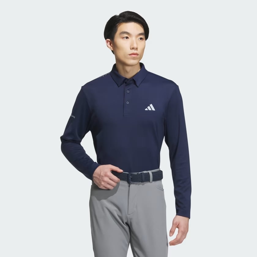 Áo Polo Adidas Nam Chính Hãng - AEROREADY Big Badge of Sport Long Sleeve - Màu Xanh | JapanSport HY0929
