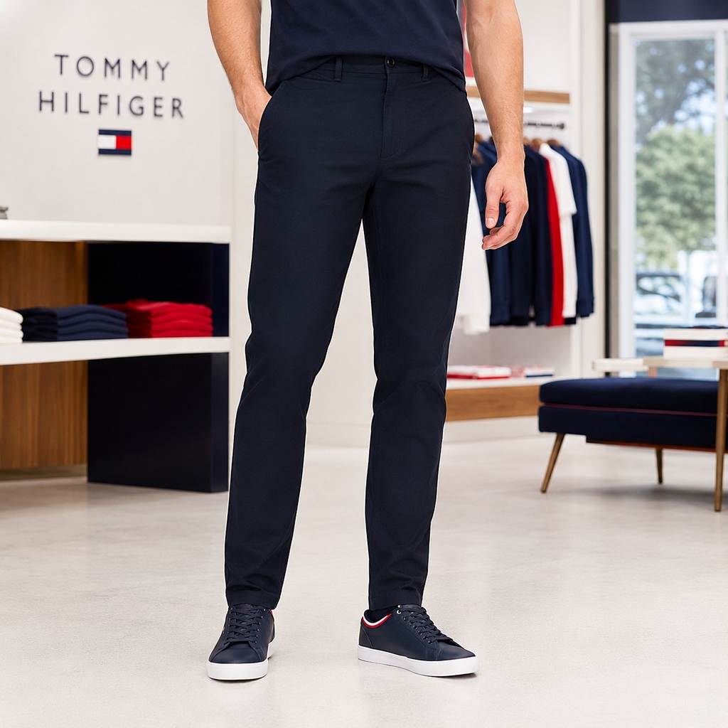 Quần Tommy Hilfiger Chính Hãng -  Casual Moisture Wicking Wrinkle Resistant Pants - Màu Đen | JapanSport MW37350-400