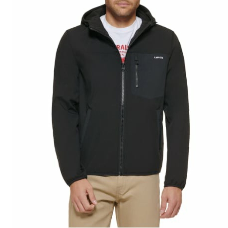 Áo Khoác Levi's Chính Hãng - Water-Resistant Soft Shell Active Hooded Jacket - Màu Đen | JapanSport LM2RP157-blk