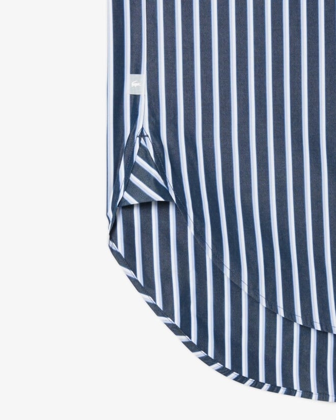 Áo Sơ Mi Lacoste Chính Hãng - Oversized Cotton Poplin Shirt - Màu Navy | JapanSport CF0215-51-6GI
