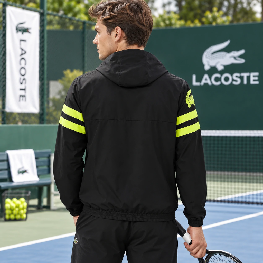 Áo Khoác Lacoste Chính hãng - Tennis Water-Repellent Hooded Jacket , Waterproof - Màu Đen | JapanSport BH4776-51-7NI