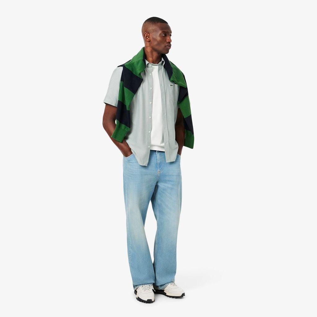 Áo Sơ Mi Lacoste Chính Hãng - Regular Fit Oxford Shirt- Màu Green | JapanSport CH1917-51-737