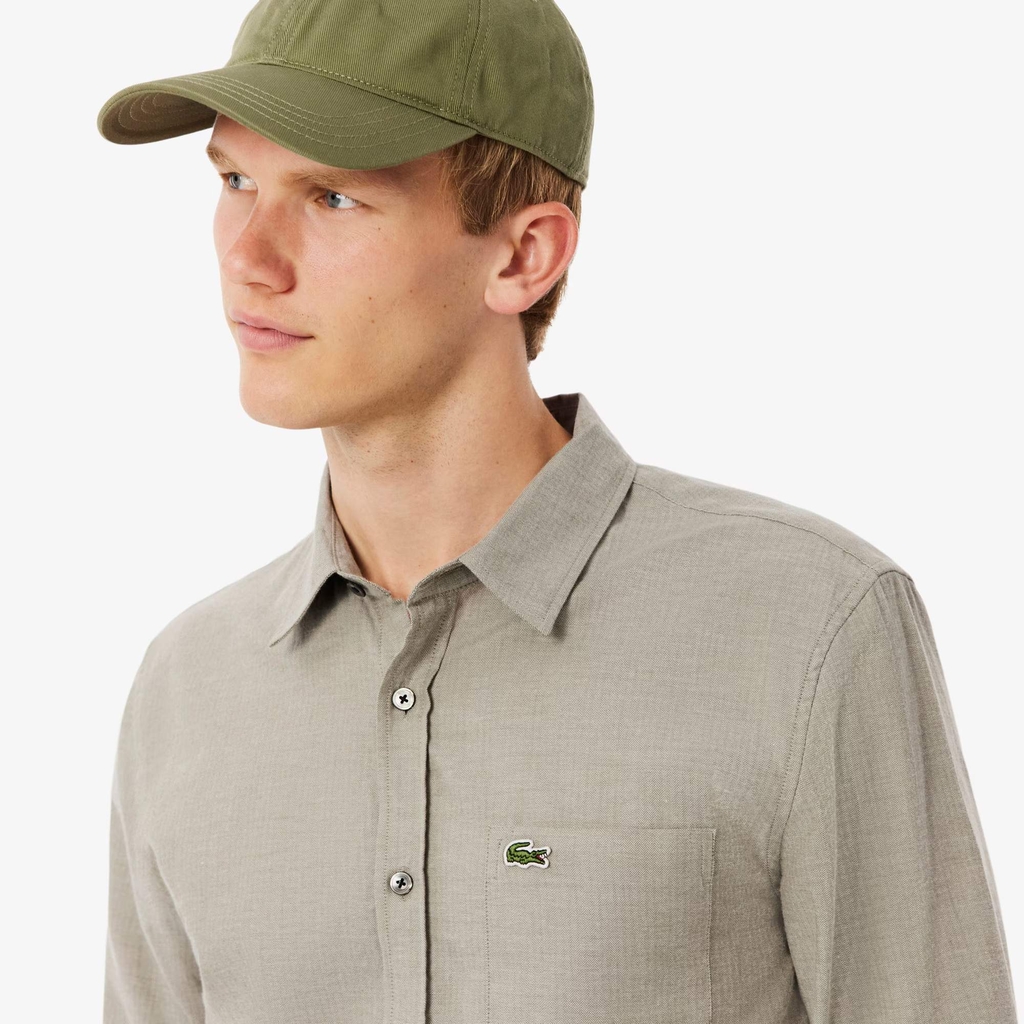 Áo Sơ Mi Lacoste Chính Hãng -  Regular Fit Cotton Shirt - Màu Xám | JapanSport  CH5152-51-J1K