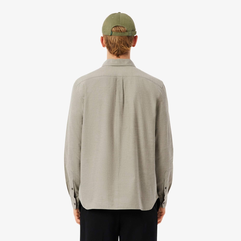 Áo Sơ Mi Lacoste Chính Hãng -  Regular Fit Cotton Shirt - Màu Xám | JapanSport  CH5152-51-J1K