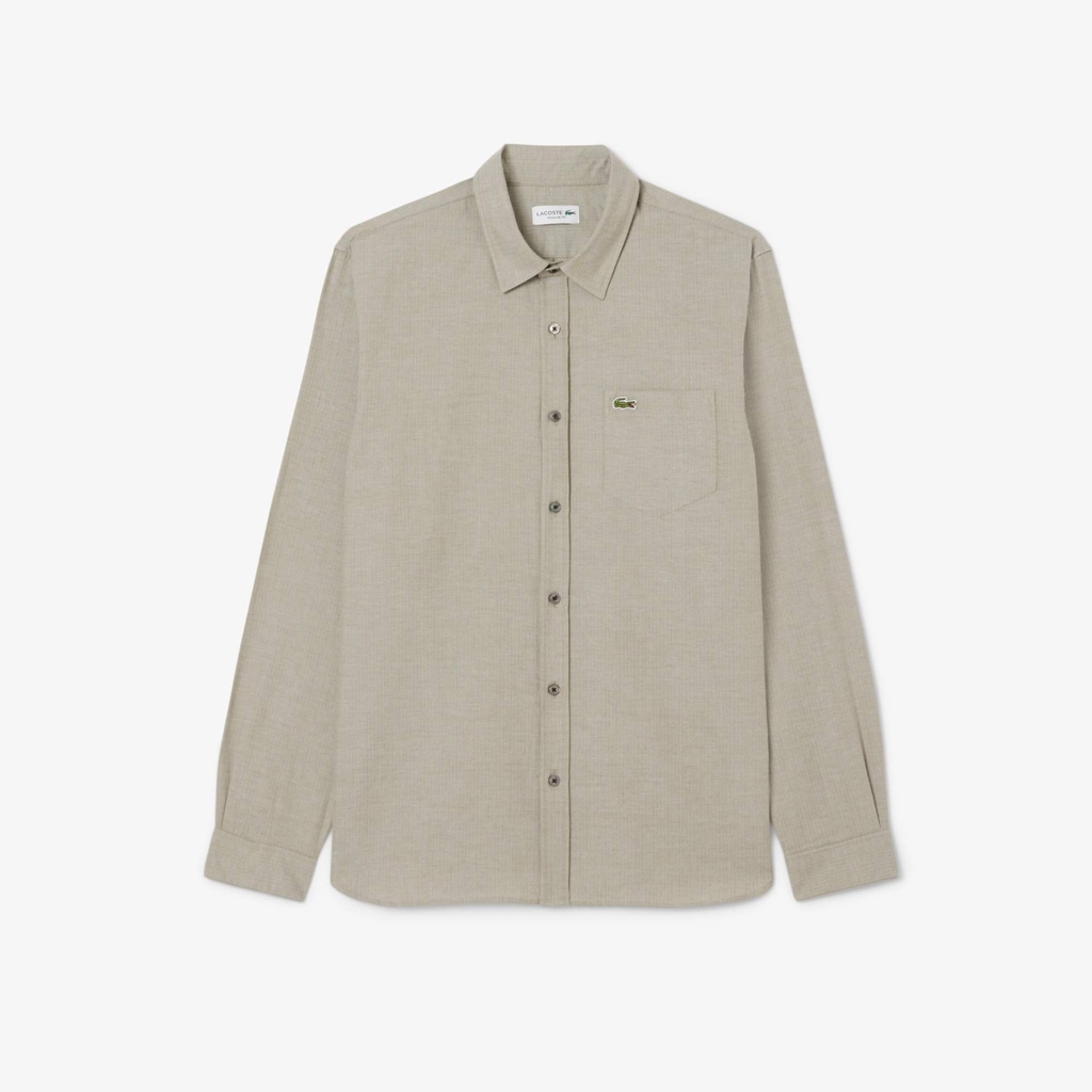 Áo Sơ Mi Lacoste Chính Hãng -  Regular Fit Cotton Shirt - Màu Xám | JapanSport  CH5152-51-J1K