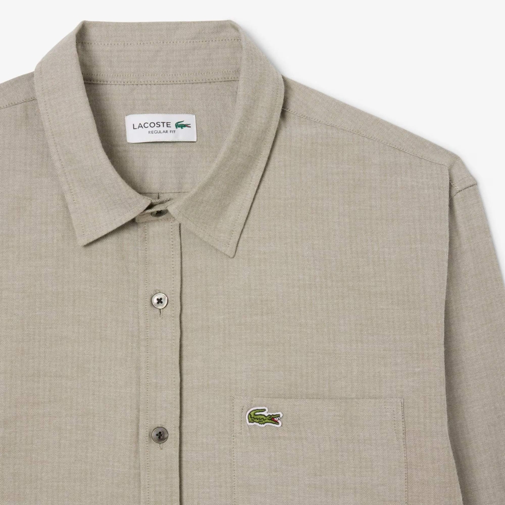 Áo Sơ Mi Lacoste Chính Hãng -  Regular Fit Cotton Shirt - Màu Xám | JapanSport  CH5152-51-J1K