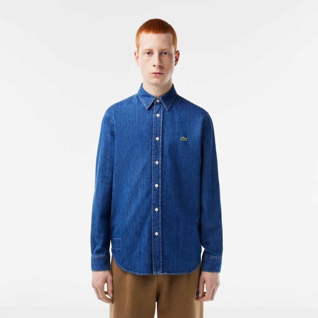 Áo Sơ Mi Lacoste Chính Hãng - Regular Fit Denim Shirt - Màu Navy | JapanSport CH0197-51-QJH