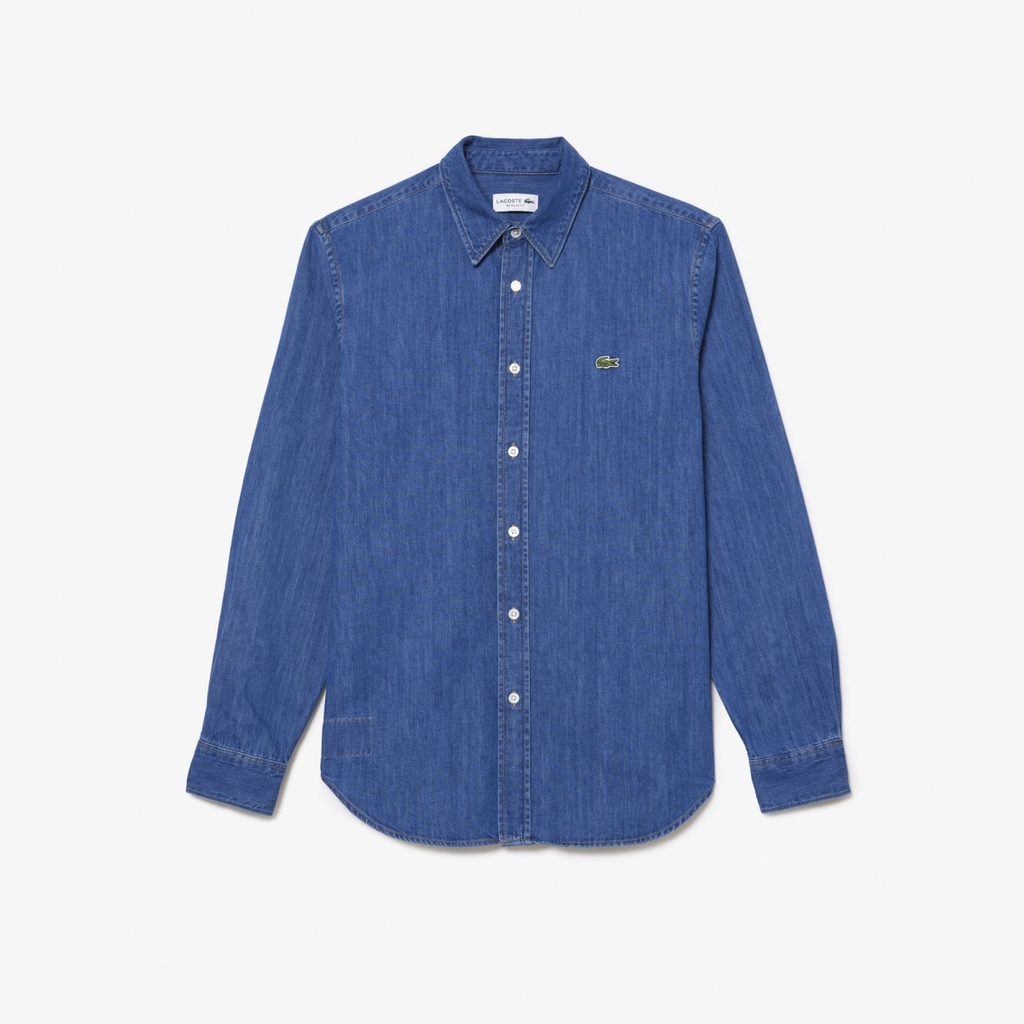 Áo Sơ Mi Lacoste Chính Hãng - Regular Fit Denim Shirt - Màu Navy | JapanSport CH0197-51-QJH
