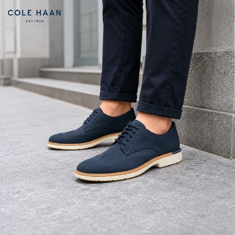 Giày Cole Haan Chính Hãng - Cole Haan Men's Go-to Wingtip - Màu Xanh lam | JapanSport C41815