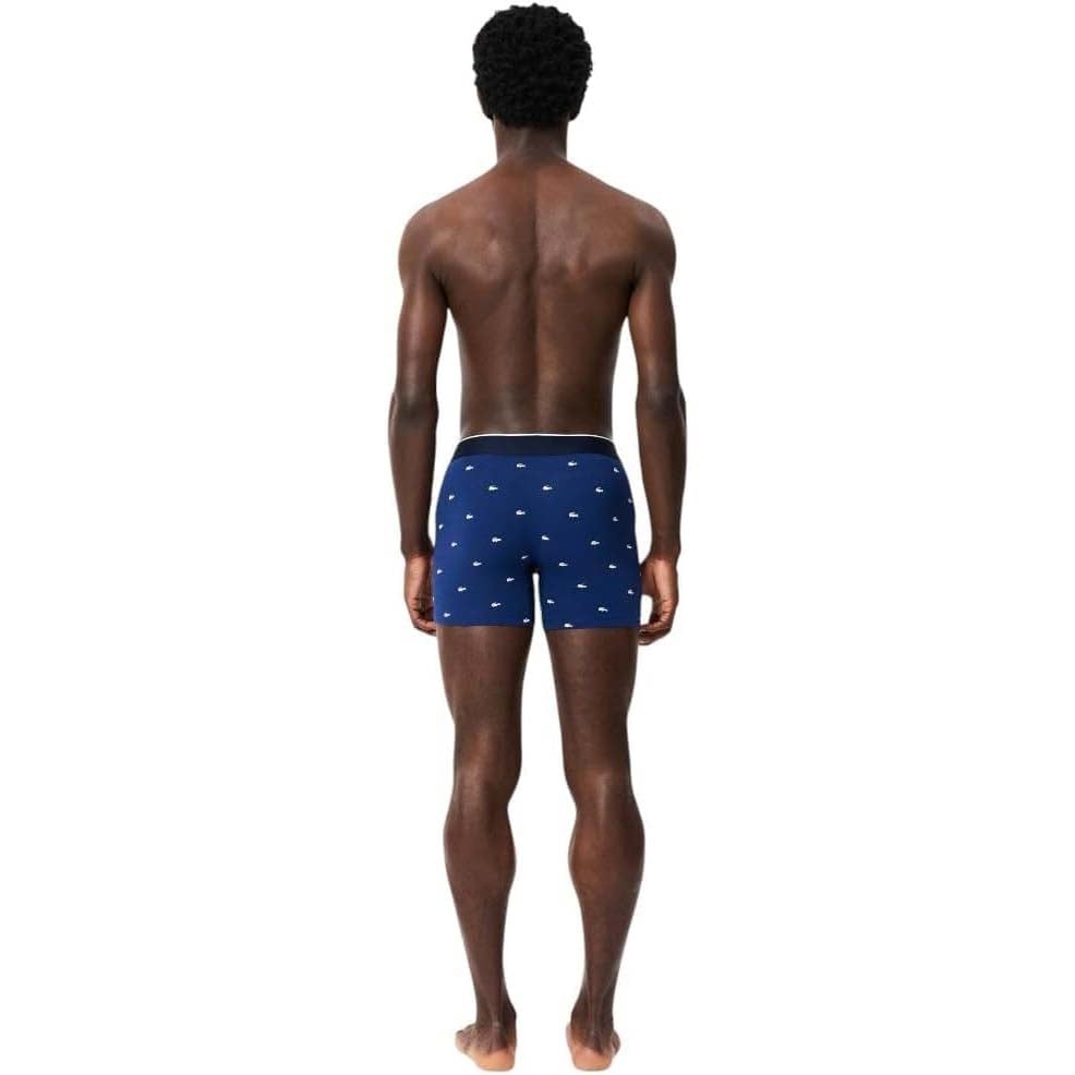 Quần Boxer Lacoste Chính hãng - 3-Pack Cotton Boxer Briefs - Màu Xám/Navy/Đỏ | JapanSport 6H1294-51-W3T