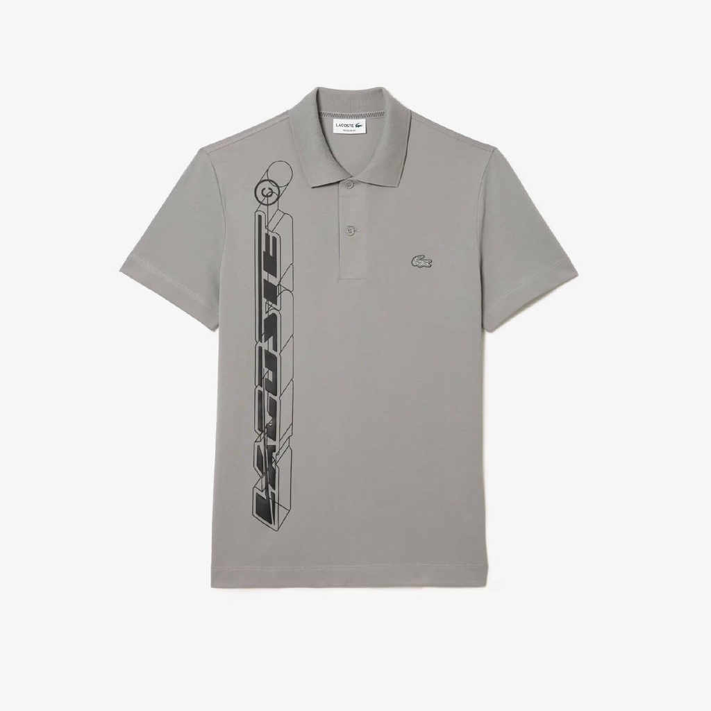 Áo Polo Lacoste Nam Chính hãng - Signature 3D Lacoste Movement - Màu xám | JapanSport PH5526-51-KZW