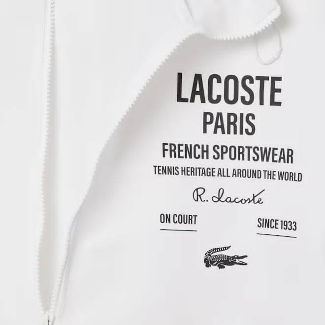 Áo Khoác Lacoste Chính hãng - Cropped Zip-Up Hooded Jacket - Màu Trắng | JapanSport BF9824-51-001