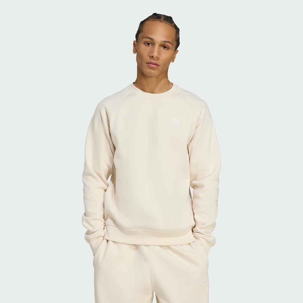 Bộ thể thao Adidas Chính Hãng - Trefoil Essentials Crew - Màu Be | JapanSport JW3526+KA0649